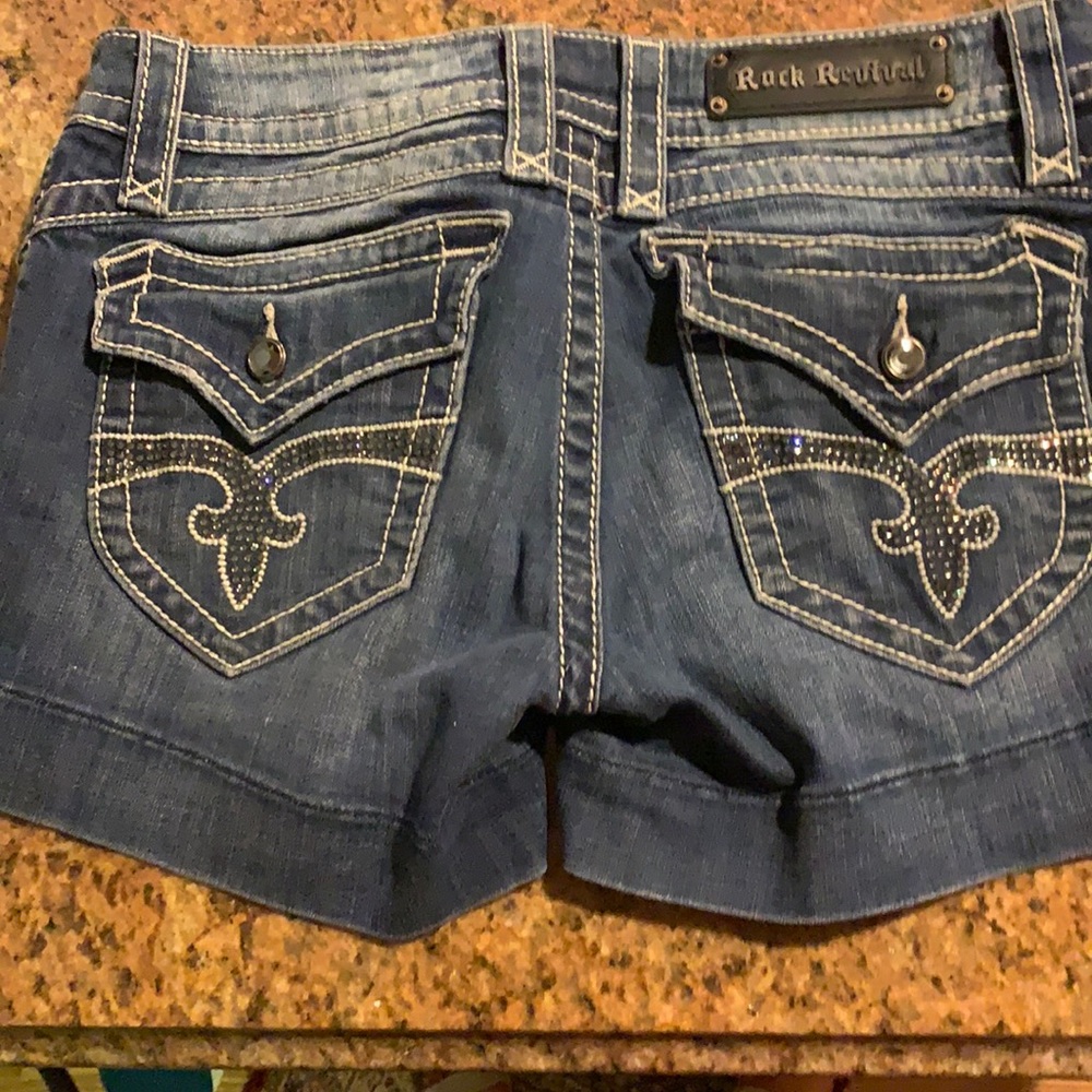 Denim shorts with Rhinestones and crystals